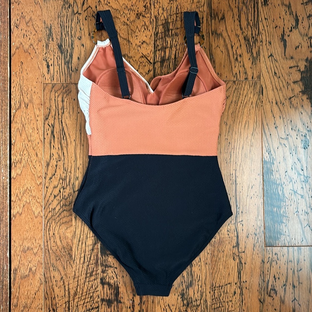 Nip Tuck Swim, Color Block, Textured, Tummy Contr… - image 7